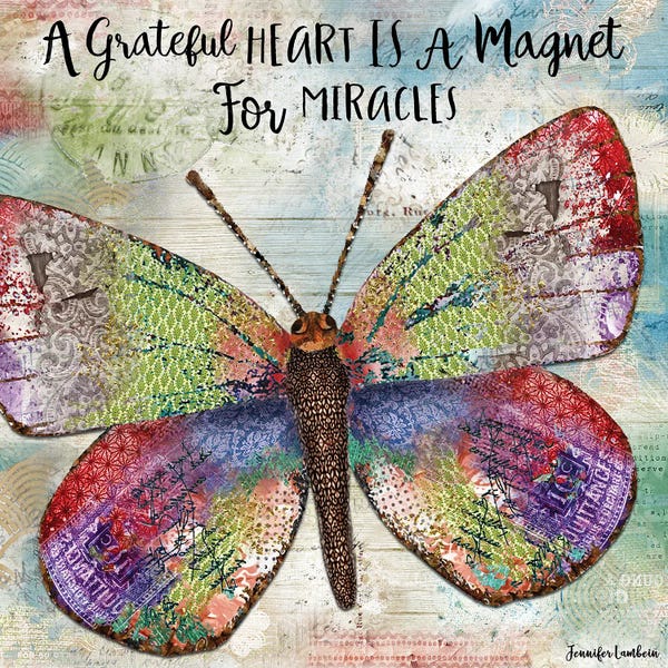 Gratitude: A Grateful Heart Butterfly by Jennifer Lambein