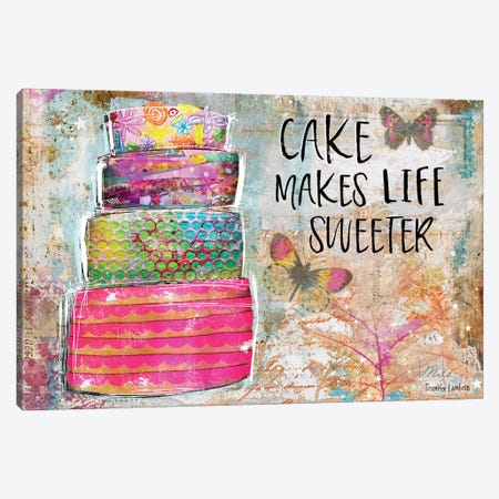 Cake Makes Life Sweeter Canvas Print #JLB140} by Jennifer Lambein Canvas Art