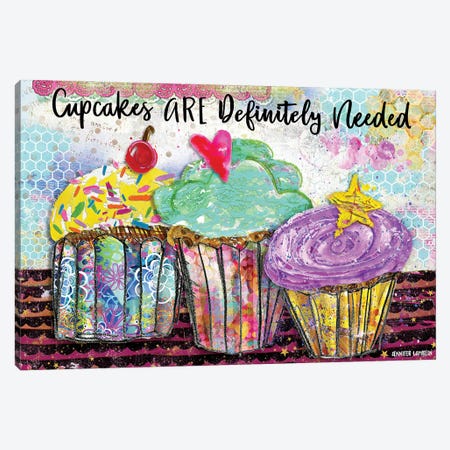 Cupcakes Are Def Needed Canvas Print #JLB141} by Jennifer Lambein Canvas Artwork