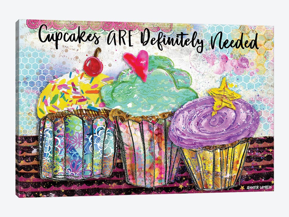 Cupcakes Are Def Needed by Jennifer Lambein 1-piece Canvas Artwork