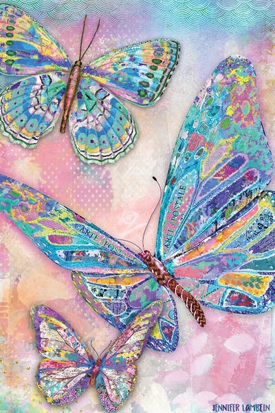 Butterflies In Bloom by Jennifer Lambein multi panel art