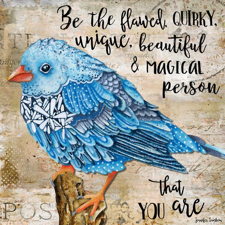 Be The Flawed Floral Bird by Jennifer Lambein wall art