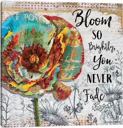 Bloom So Brightly Flower Canvas Art Print - Jennifer Lambein