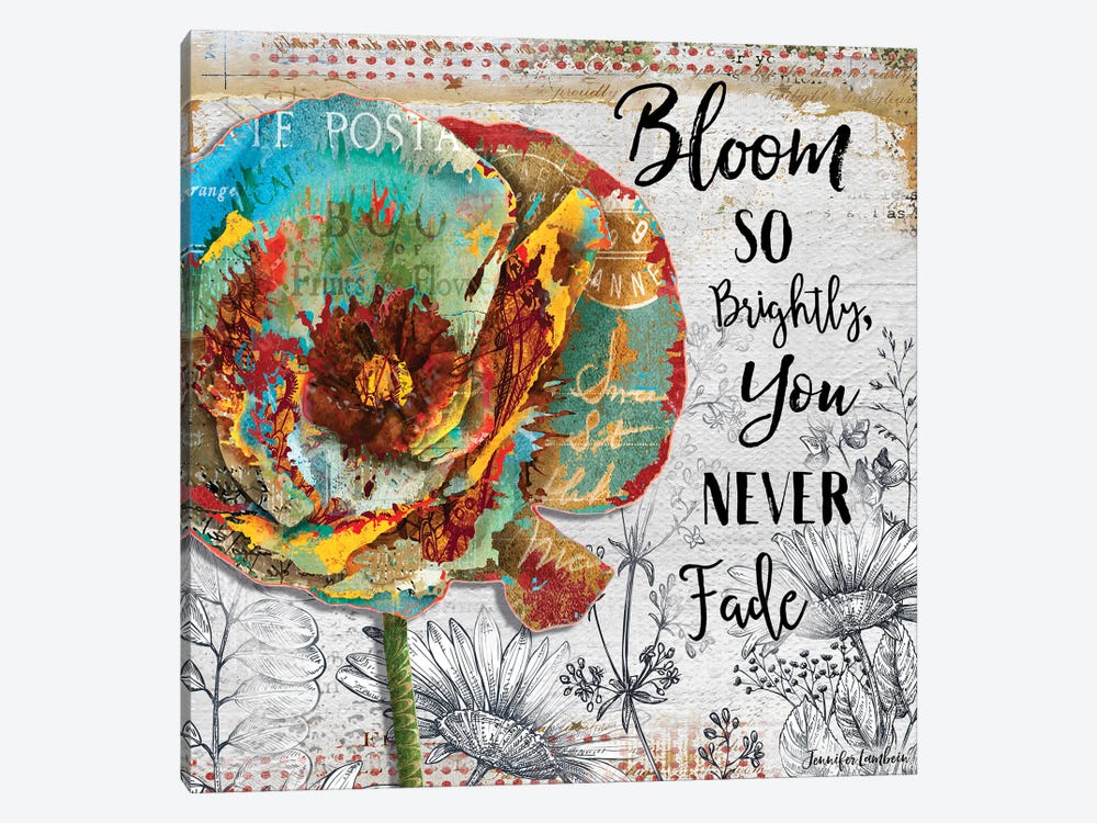 Bloom So Brightly Flower by Jennifer Lambein 1-piece Canvas Wall Art