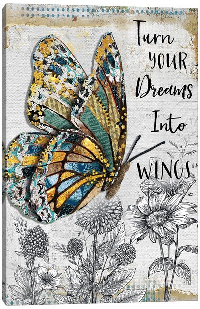 Turn Your Dreams Butterfly Canvas Art Print - Jennifer Lambein