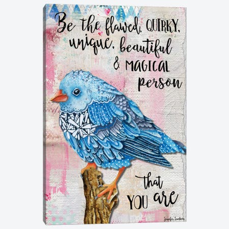 Be The Flawed Blue Bird Canvas Print #JLB32} by Jennifer Lambein Canvas Print