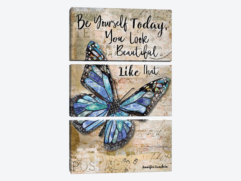 Be Yourself Today Butterfly by Jennifer Lambein 3-piece Art Print