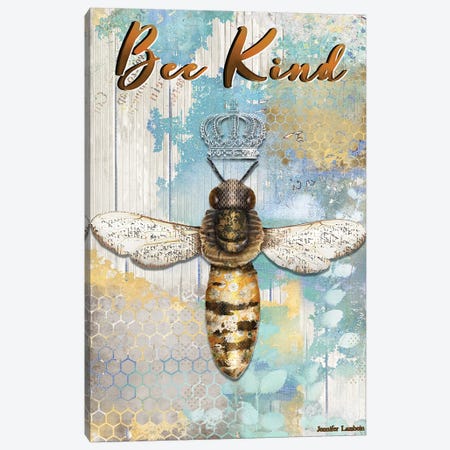 Bee Kind Canvas Print #JLB41} by Jennifer Lambein Canvas Wall Art
