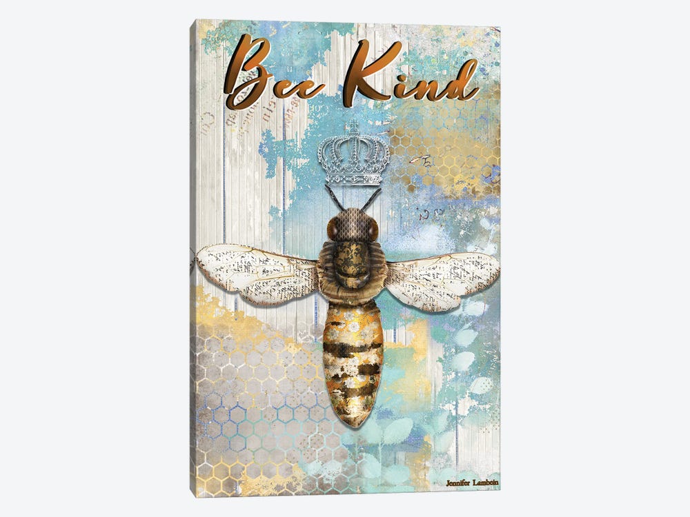 Bee Kind by Jennifer Lambein 1-piece Canvas Wall Art