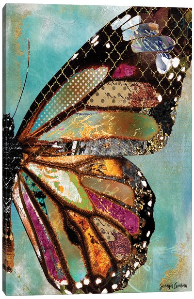 Blue Skies Butterfly Wing Canvas Art Print - Jennifer Lambein