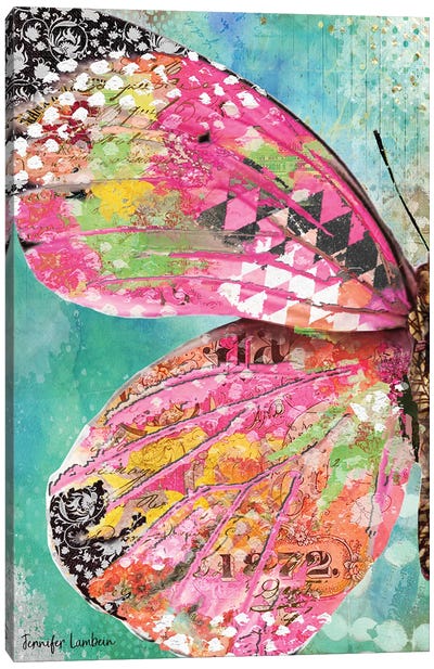 Blushing Butterfly Wing Canvas Art Print - Jennifer Lambein