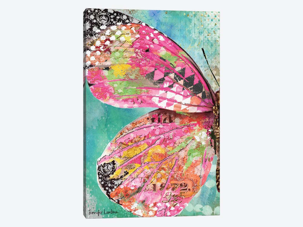 Blushing Butterfly Wing by Jennifer Lambein 1-piece Canvas Wall Art