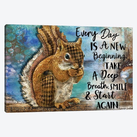 Every Day Squirrel Canvas Print #JLB59} by Jennifer Lambein Art Print