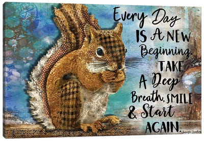 Every Day Squirrel Canvas Art Print - Rodent Art