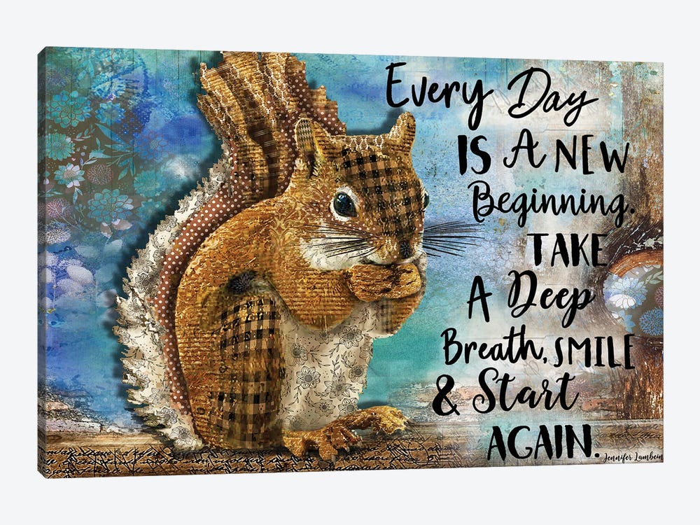 Every Day Squirrel by Jennifer Lambein 1-piece Canvas Art Print