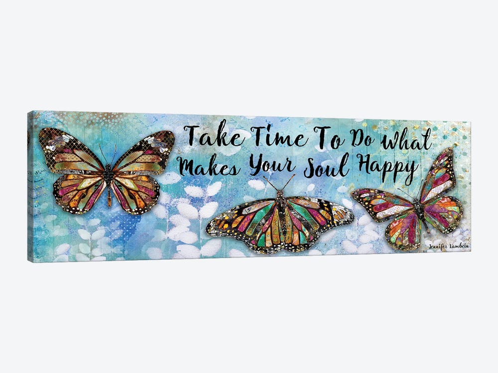 Take Time Butterfly Trio by Jennifer Lambein 1-piece Canvas Art Print