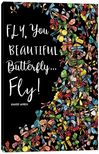 Fly, You Beautiful Butterfly Canvas Art Print - Jennifer Lambein