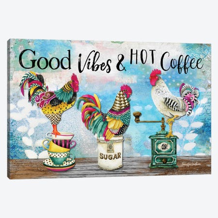 Good Vibes & Hot Coffee Canvas Print #JLB66} by Jennifer Lambein Canvas Print
