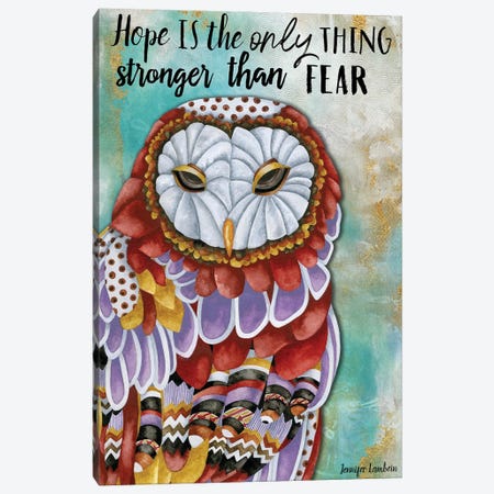 Hope Owl Canvas Print #JLB70} by Jennifer Lambein Art Print