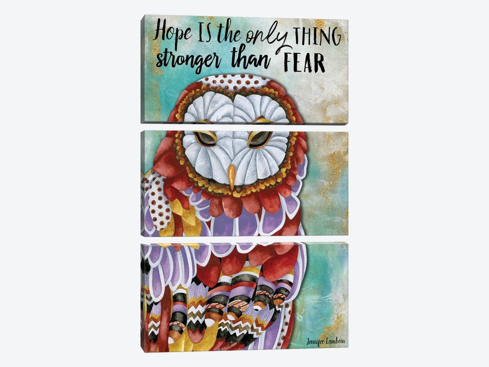 Hope Owl by Jennifer Lambein 3-piece Canvas Wall Art