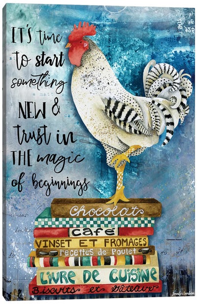 It's Time Canvas Art Print - Chicken & Rooster Art