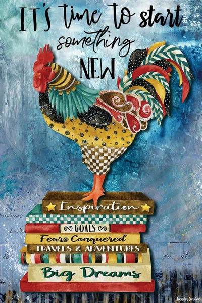 It's Time Rooster by Jennifer Lambein art print