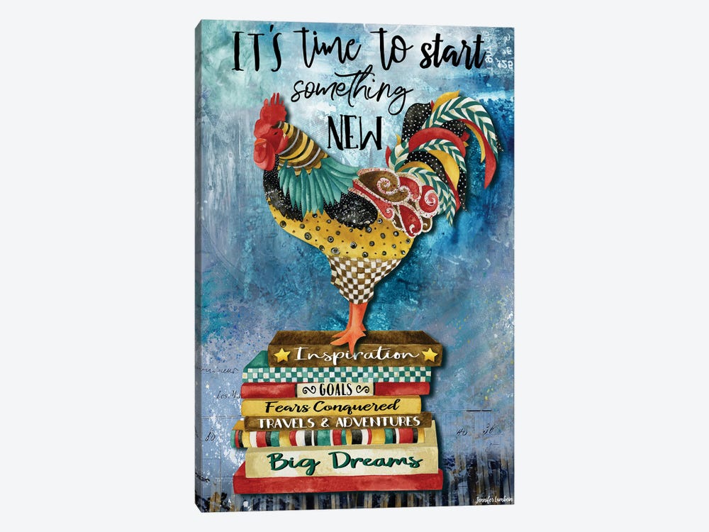 It's Time Rooster by Jennifer Lambein 1-piece Canvas Artwork