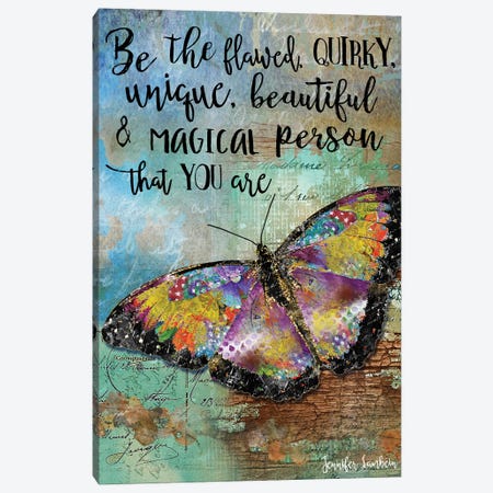 Be The Flawed Butterfly Canvas Print #JLB7} by Jennifer Lambein Canvas Wall Art