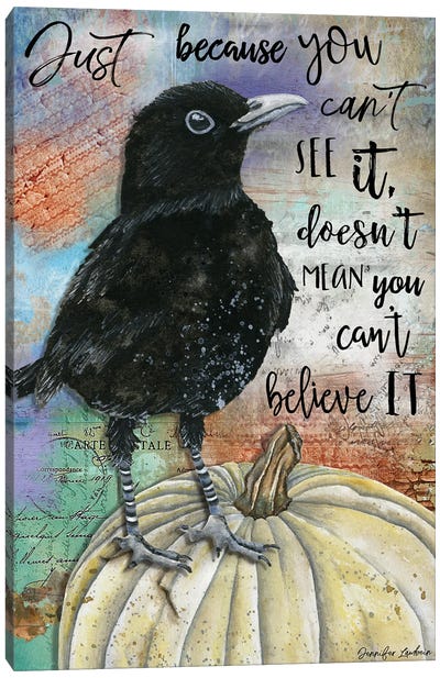 Just Because Canvas Art Print - Crow Art