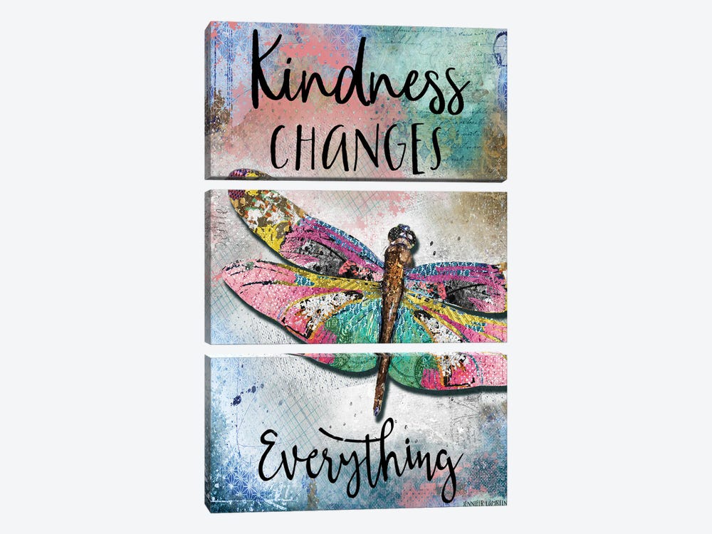 Kindness Changes Everything by Jennifer Lambein 3-piece Canvas Art Print