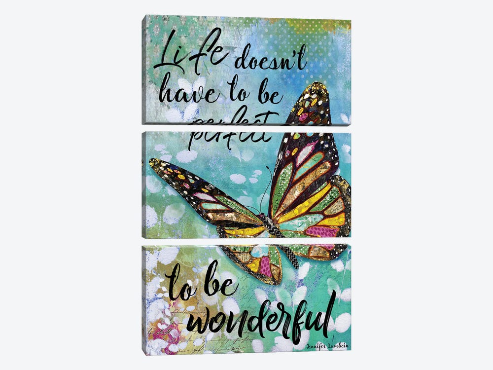 Life Doesn't Have To Be Perfect by Jennifer Lambein 3-piece Canvas Artwork