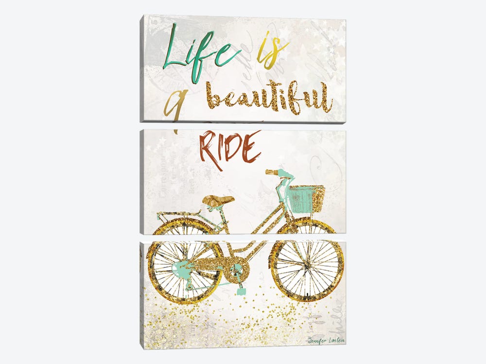 Life Is A Beautiful Ride by Jennifer Lambein 3-piece Canvas Art Print