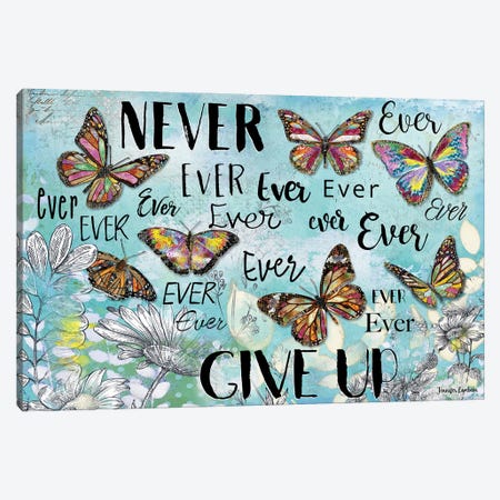 Never Ever Give Up Canvas Print #JLB97} by Jennifer Lambein Canvas Art