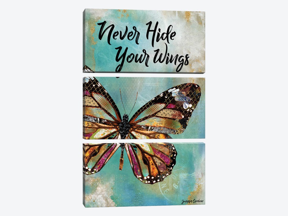 Never Hide Your Wings by Jennifer Lambein 3-piece Canvas Print