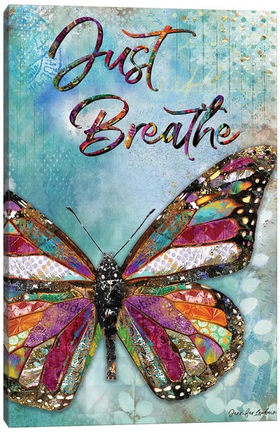 Just Breathe Canvas Art Print - Butterfly Art