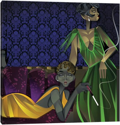 Two Women Canvas Art Print - Gatsby Glam