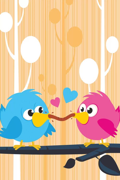 Lovebirds by James Lee wall art