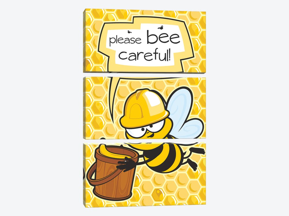Please Bee Careful by James Lee 3-piece Canvas Print