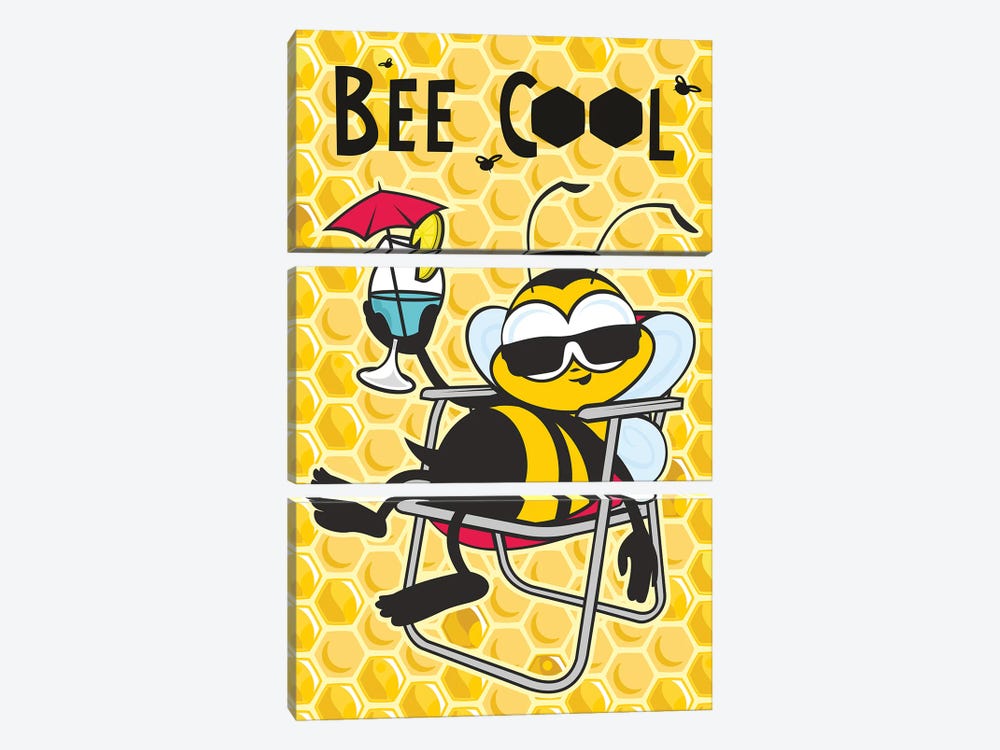Bee Cool by James Lee 3-piece Canvas Wall Art