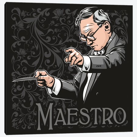 Maestro Ennio Morricone Canvas Print #JLE113} by James Lee Canvas Wall Art