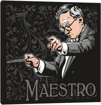 Maestro Ennio Morricone Canvas Art Print - Classical Music Art