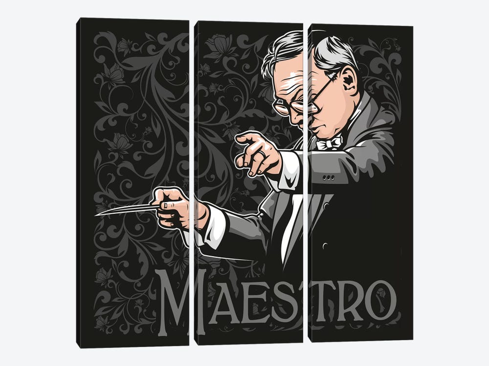 Maestro Ennio Morricone by James Lee 3-piece Canvas Print