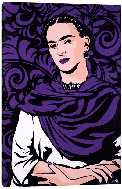 Frida Kahlo Lost In The Flowers Canvas Art Print - Frida Kahlo