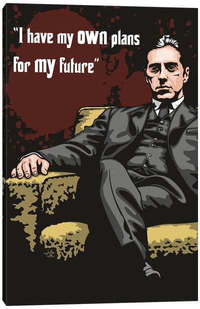 Michael Corleone Plans Canvas Art Print - The Godfather