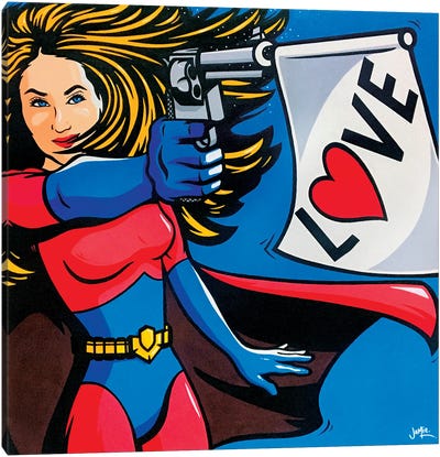 Love Gun Canvas Art Print - Superhero Art