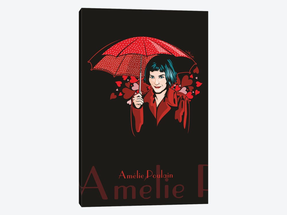 Amelie Poulain With Umbrella by James Lee 1-piece Canvas Art