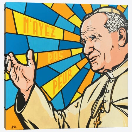 Pope John Paul II Canvas Print #JLE130} by James Lee Canvas Wall Art