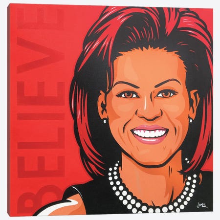 Michelle Obama - Believe Canvas Print #JLE134} by James Lee Canvas Art Print