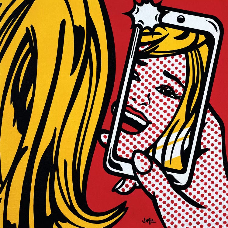 Girl In Selfie by James Lee wall art