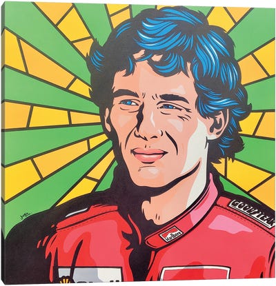 Ayrton Senna Pop Art Canvas Art Print - Auto Racing Art